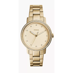 Watch strap Fossil ES4289 Stainless steel Gold Toned 16mm